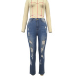 Light Blue Ripped Skinny Jeans