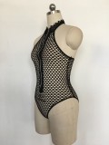 IHOOV Womens See Through Mesh One-Piece Swimsuit Beachwear Backless Lingerie