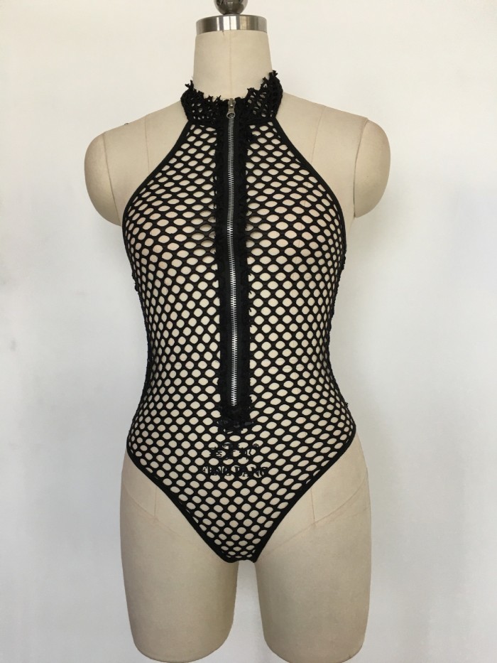 IHOOV Womens See Through Mesh One-Piece Swimsuit Beachwear Backless Lingerie