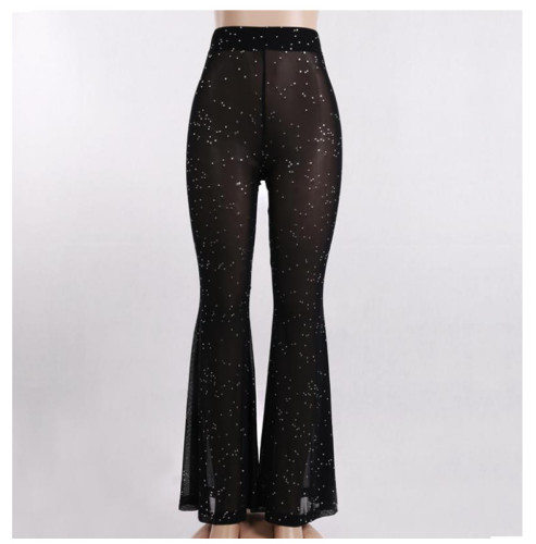 Sexy Mesh Perspective Wide Leg Pants