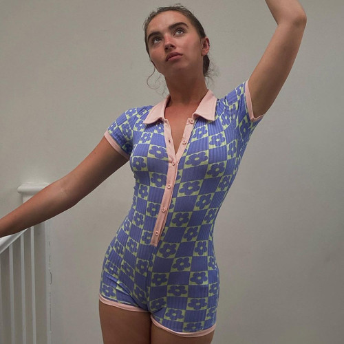 Woman Playsuits Summer Knit Female Romper Sexy Bodysuit Woman Jump Suit