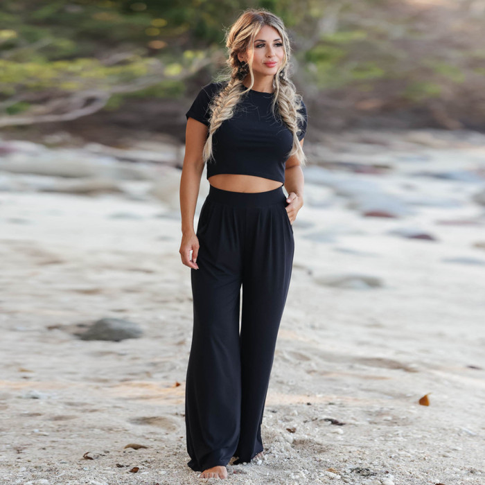 Short Sleeved T-shirt + Trousers Two Piece Set