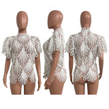 Hook Flower Hollow Out Breathable Nightclub Top