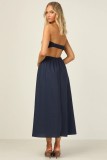 Wrapped Top Hollow Waist Sweet Midi Dress