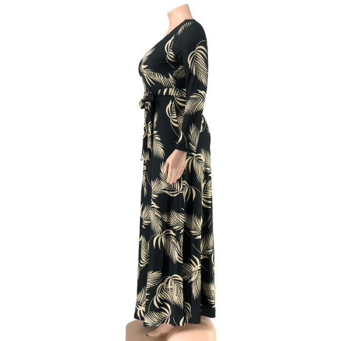 Plus Size Floral Print Long Maxi Dress