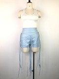 String Tassel Faux Leather Hot Short Pants