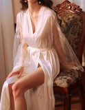 Mesh Sleeve Sexy Long Robe