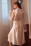 Mesh Sleeve Sexy Long Robe
