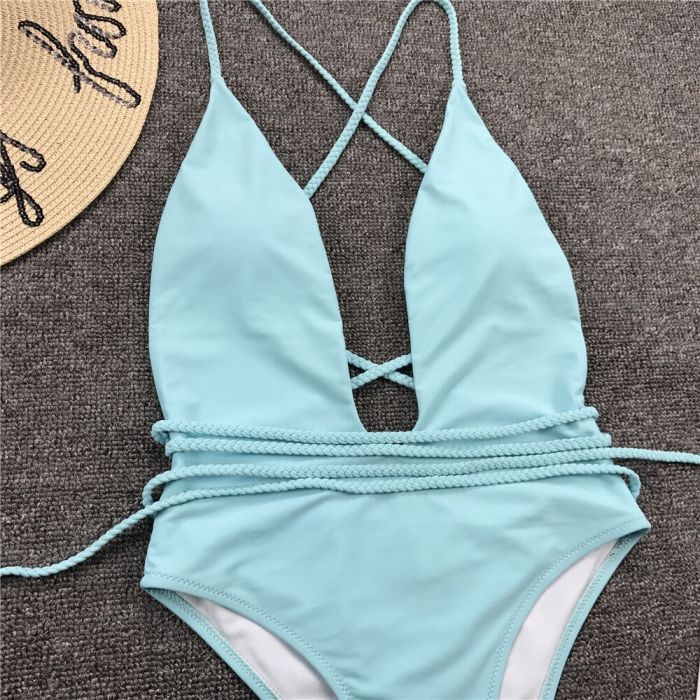 High Cut One Piece Swimming Bathingsuit