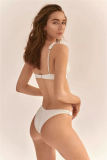 Deep V Neck Solid Bikini Swimwear