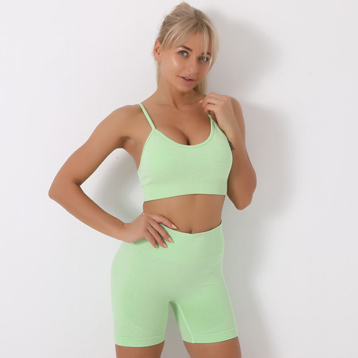 Yoga Outfits for Women 2 Piece High Waist Leggings with Bra Activewear