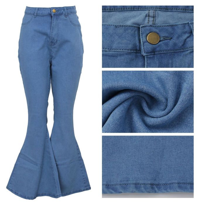 Plus Size Distressed Bell Bottom Jeans