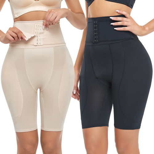 Body Shaping Pants With Sponge Pad and Waistband Buckle