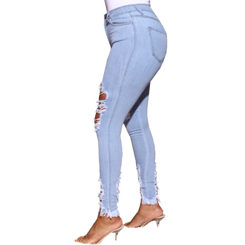 Women Washed Ripped Jeans