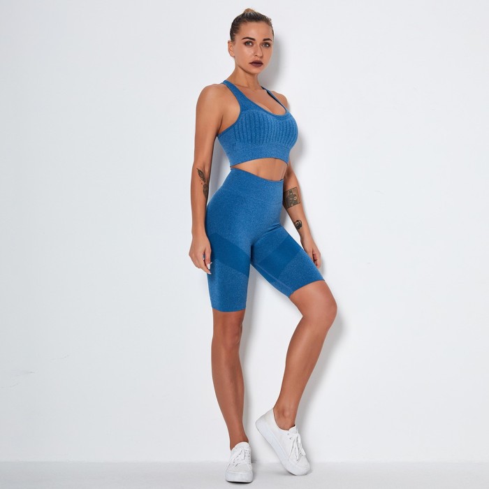 High Waisted Workout Leggings and Crop Top Set