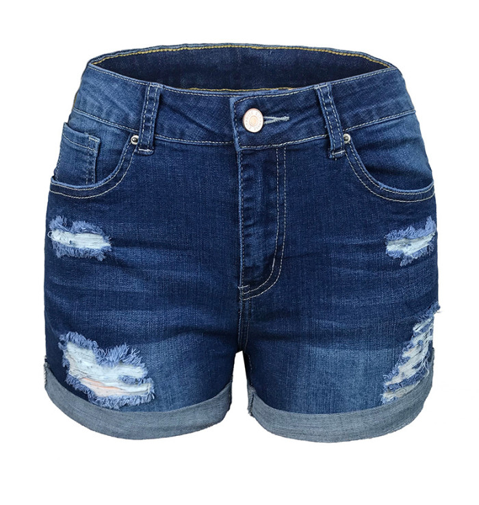 IHOOV lovely High Rise Cuffed Denim Shorts