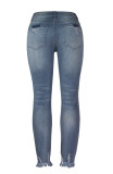 Wash Distressed Skinny High Waist Jeans