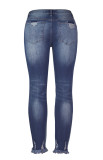 Wash Distressed Skinny High Waist Jeans