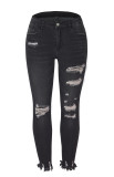 Wash Distressed Skinny High Waist Jeans