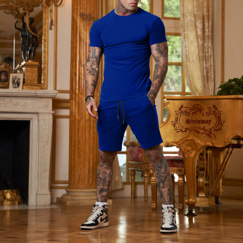 Men's Shorts Solid Color Short Sleeve T-shirt Sportswear
