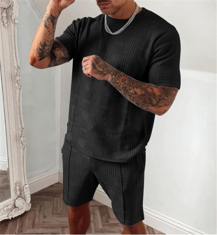 Men's Short Sleeved Shorts Two piece Sports Suit