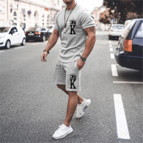Men's Short Sleeved Shorts Two Piece Sports Casual Suit