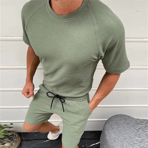 Summer Men's Short Sleeved T-shirt and Shorts Suit