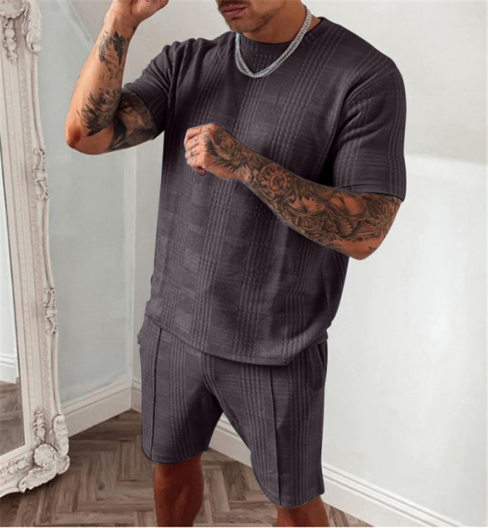 Men's Short Sleeved Shorts Two piece Sports Suit