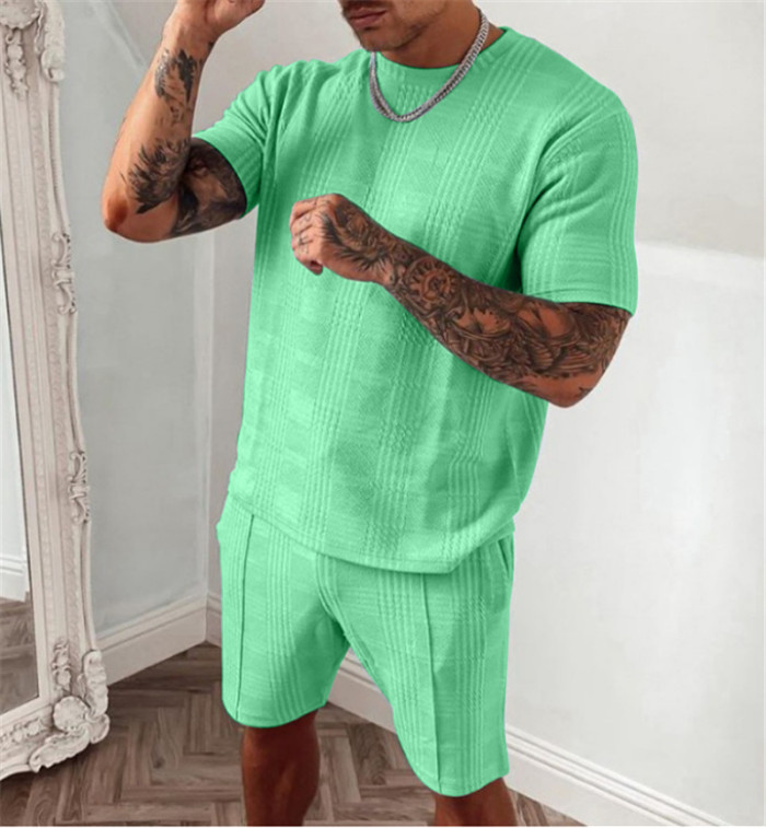 Men's Short Sleeved Shorts Two piece Sports Suit