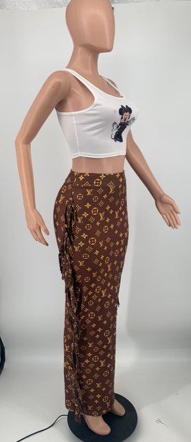 Printed Hip Wrap Skirt