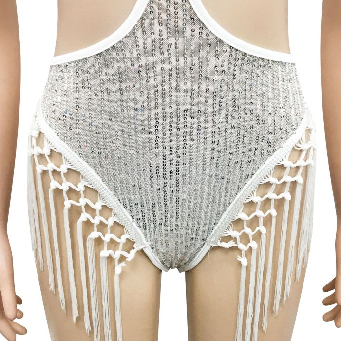 IHOOV Sequin Tassel Sexy Bodysuit