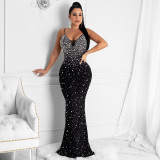 Sexy Diamond Nail Bead Nightclub Dress