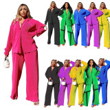 Crimp Loose Casual Multicolor Suit
