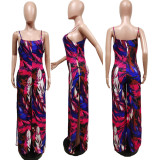 Printed suspender Jumpsuit