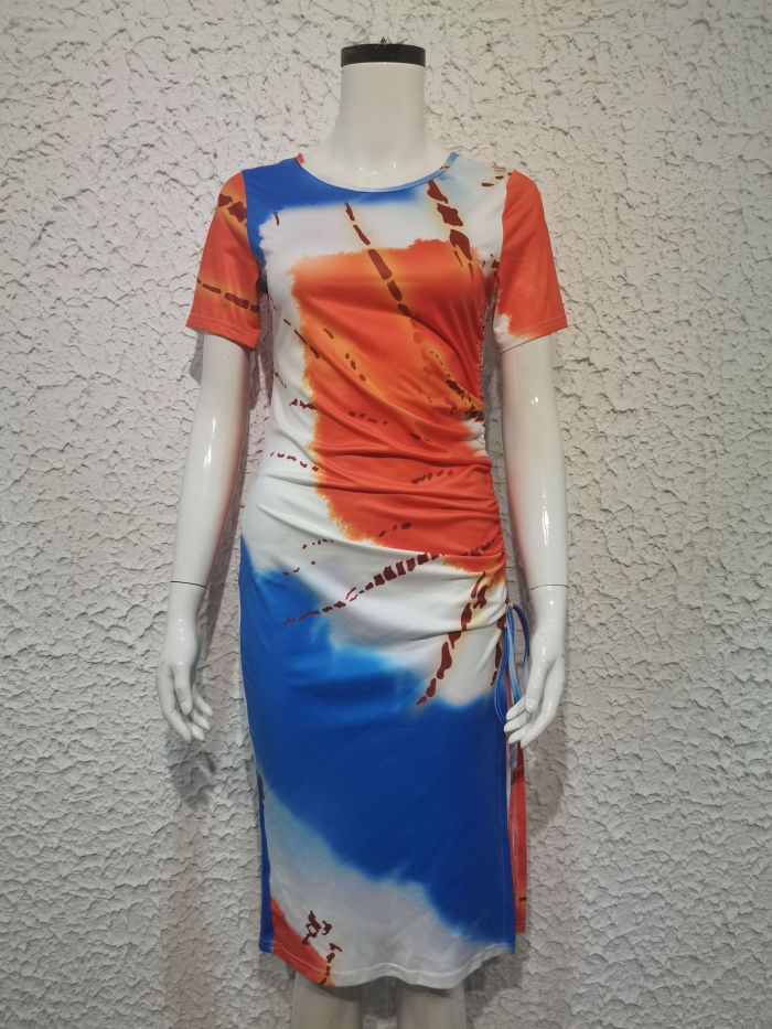 IHOOV Side Slit Casual Short Dress