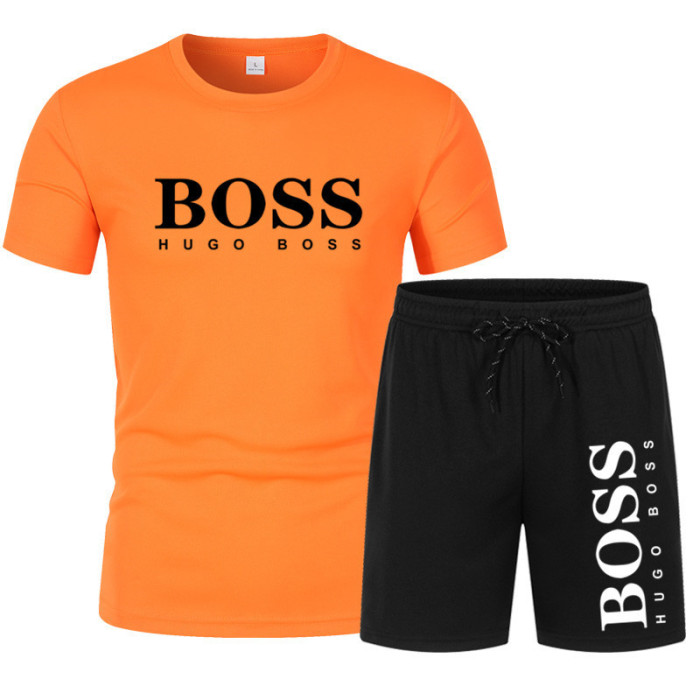 Mens Short Sleeve Sportwear Jogger Sets