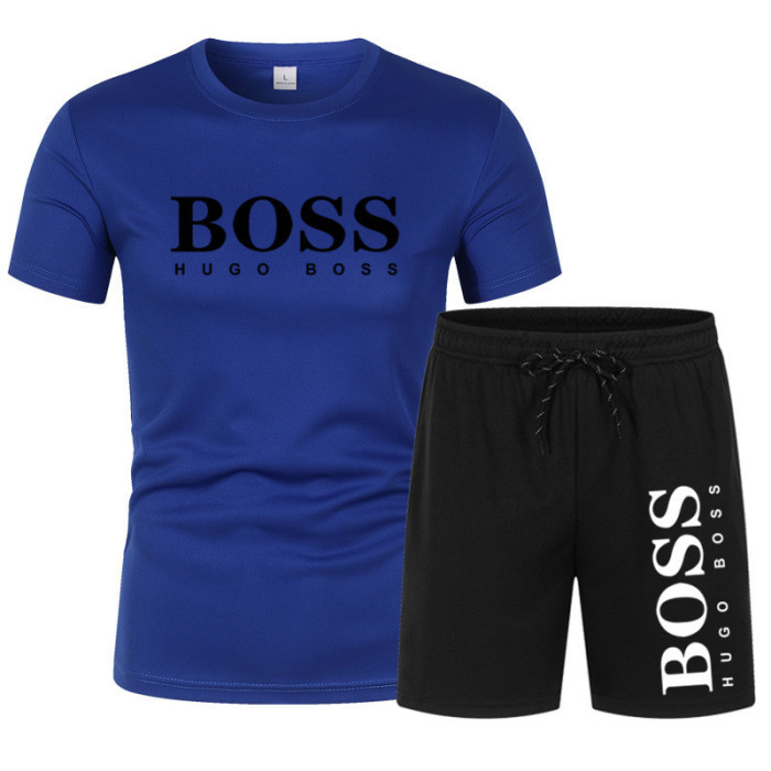 Mens Short Sleeve Sportwear Jogger Sets