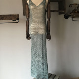 Bohemian Hand Knitted Fishnet Hollow Out Beach Dress