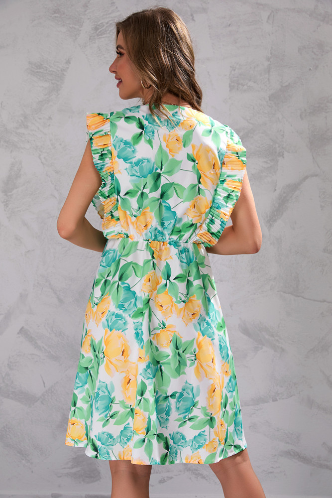 Floral Print Summer Casual Short Dress