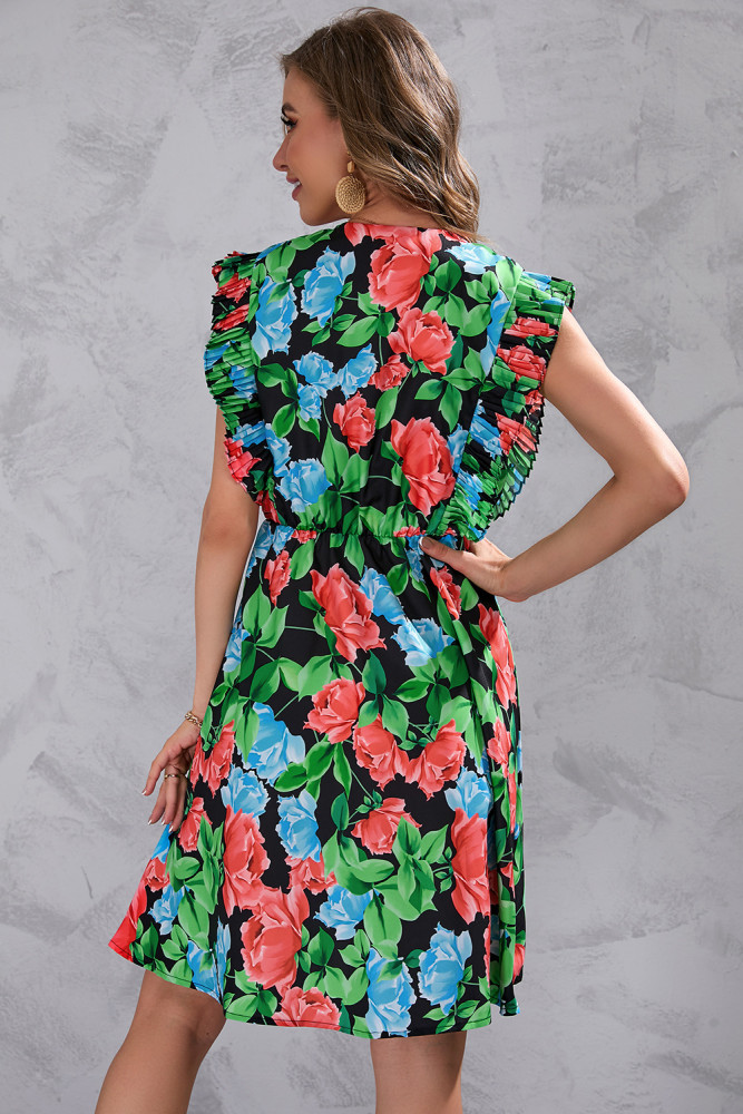 Floral Print Summer Casual Short Dress