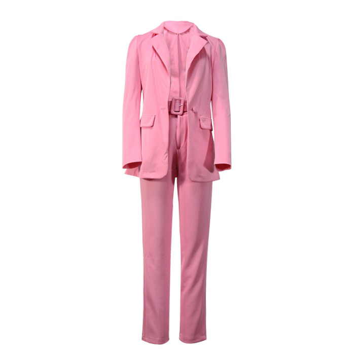 Lady Office Wear 2 Piece Blazer And Pant Suit 