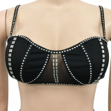 Crystal Rhinestone Sexy Crop Top 2 Piece Short Set