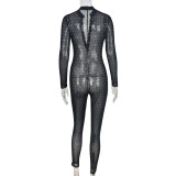 Mesh See Through Sexy Tight Jumpsuit 