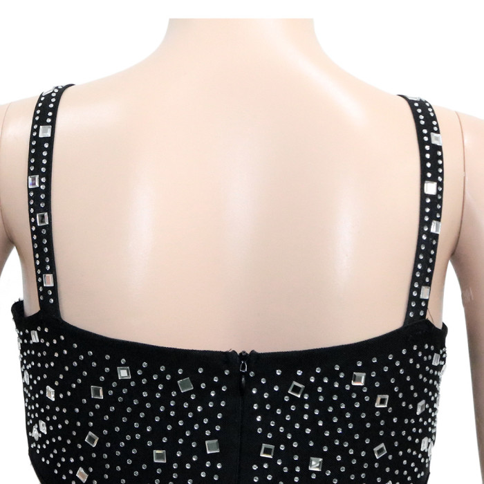 Crystal Rhinestone Hollow Out Sexy Jumpsuit