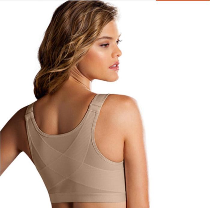 Women Sports Bra Shockproof Gym Fitness Vest Breathable Yoga Posture Corrector Underwear Hook Brassier Crop Top Plus Size