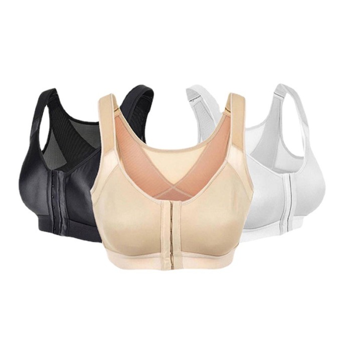 Women Sports Bra Shockproof Gym Fitness Vest Breathable Yoga Posture Corrector Underwear Hook Brassier Crop Top Plus Size