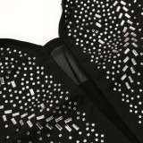 Hot Drilling Rhinestone Sexy Clubwear Mini Dress