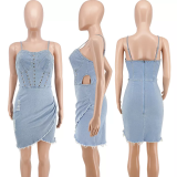 Irregular Sexy Denim Mini Dress