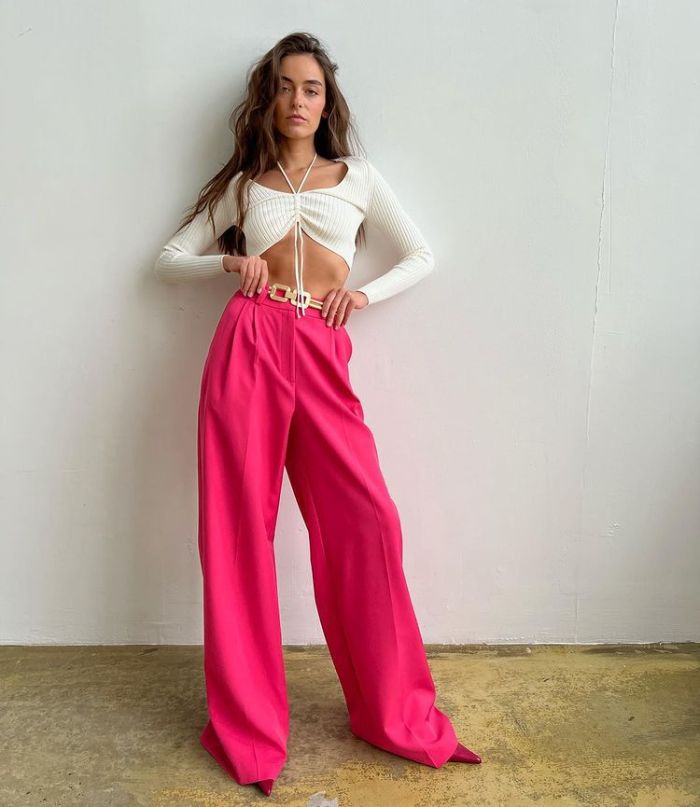 Casual High Waist Straight Leg Pants