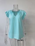 V-neck Short Sleeve Loose T-Shirt Top